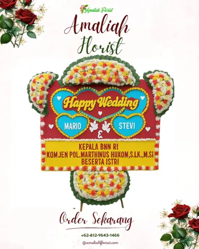 Karangan Papan Bunga Pernikahan di Sindangsari